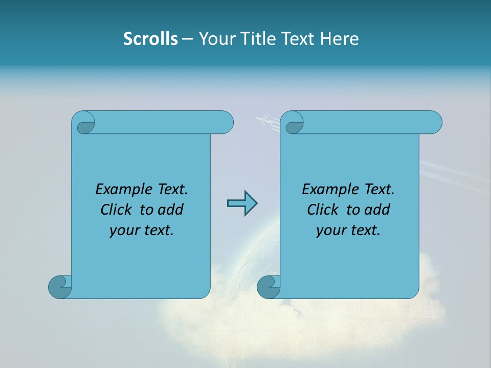 A Plane Flying In The Sky Over A Planet PowerPoint Template