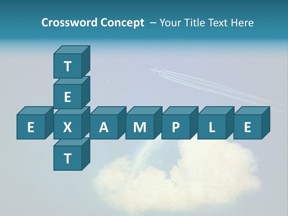 A Plane Flying In The Sky Over A Planet PowerPoint Template