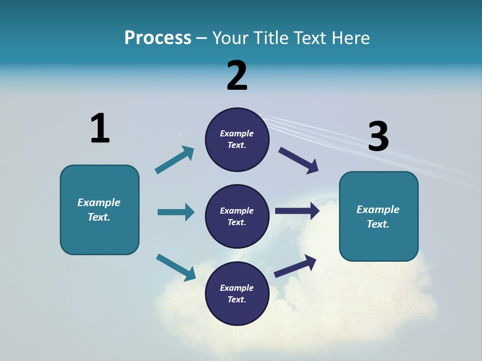 A Plane Flying In The Sky Over A Planet PowerPoint Template