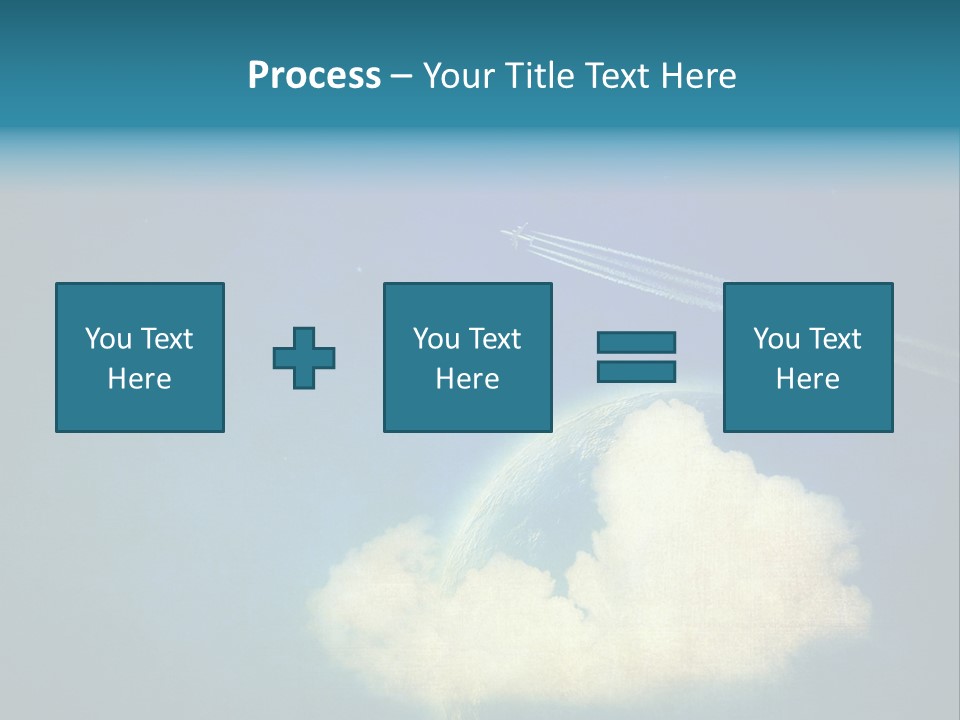 A Plane Flying In The Sky Over A Planet PowerPoint Template