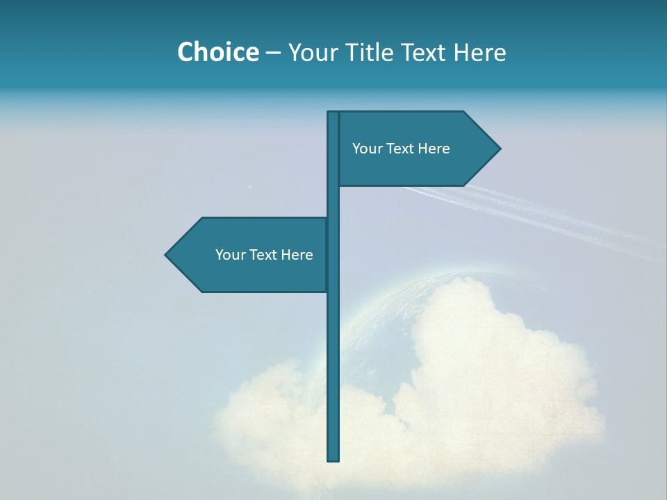A Plane Flying In The Sky Over A Planet PowerPoint Template