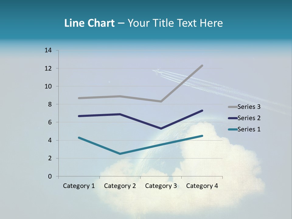 A Plane Flying In The Sky Over A Planet PowerPoint Template
