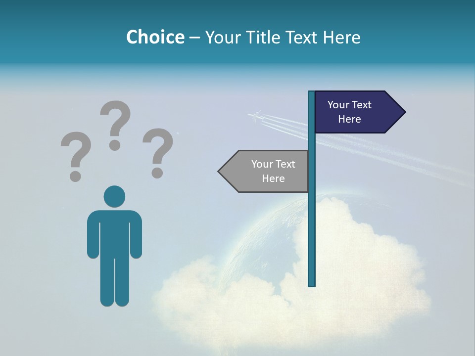 A Plane Flying In The Sky Over A Planet PowerPoint Template