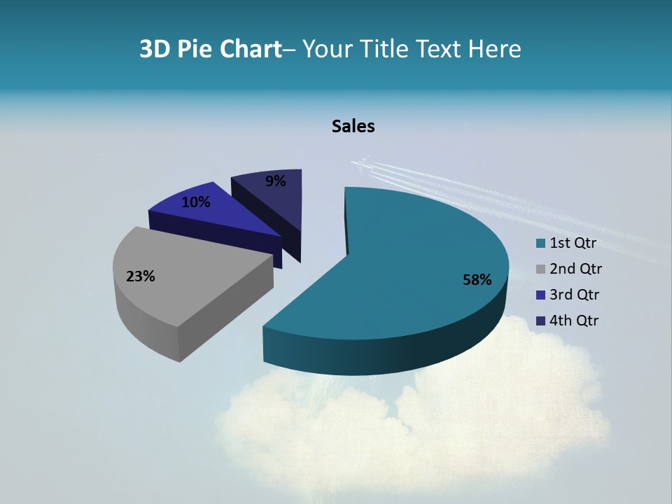 A Plane Flying In The Sky Over A Planet PowerPoint Template