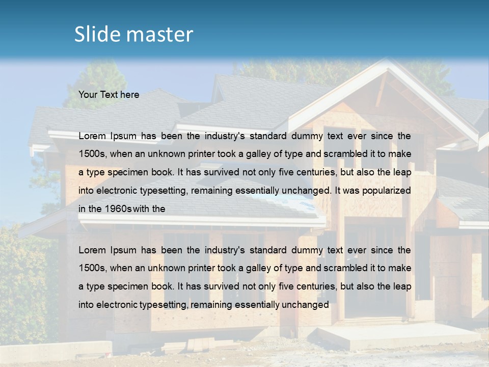 Attic Building Shingles PowerPoint Template