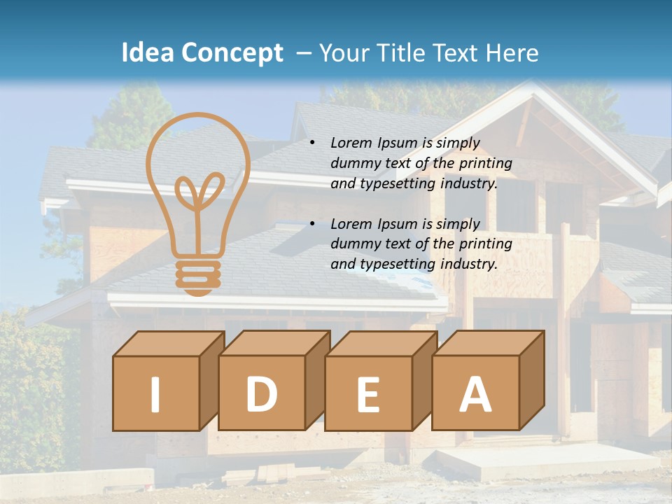 Attic Building Shingles PowerPoint Template