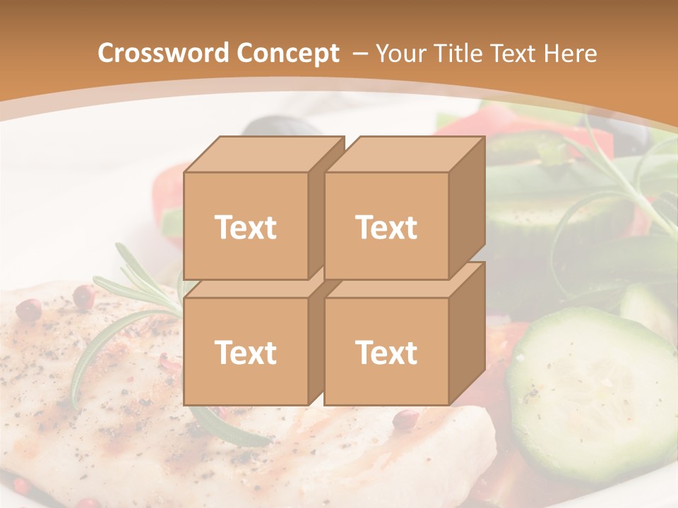 Cucumber Vegetables Chicken PowerPoint Template