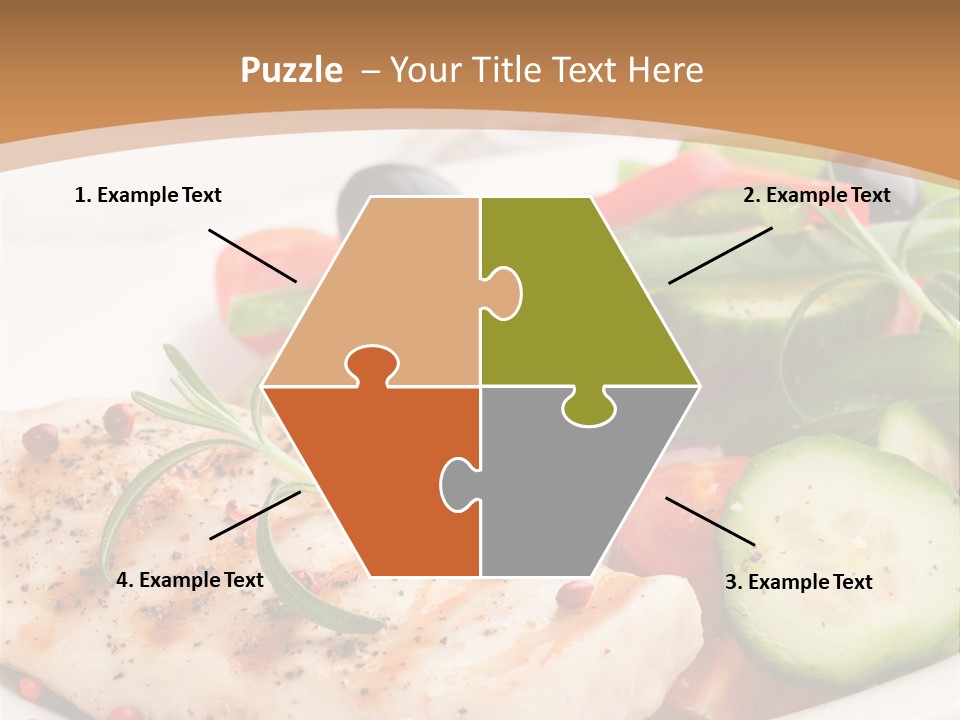 Cucumber Vegetables Chicken PowerPoint Template