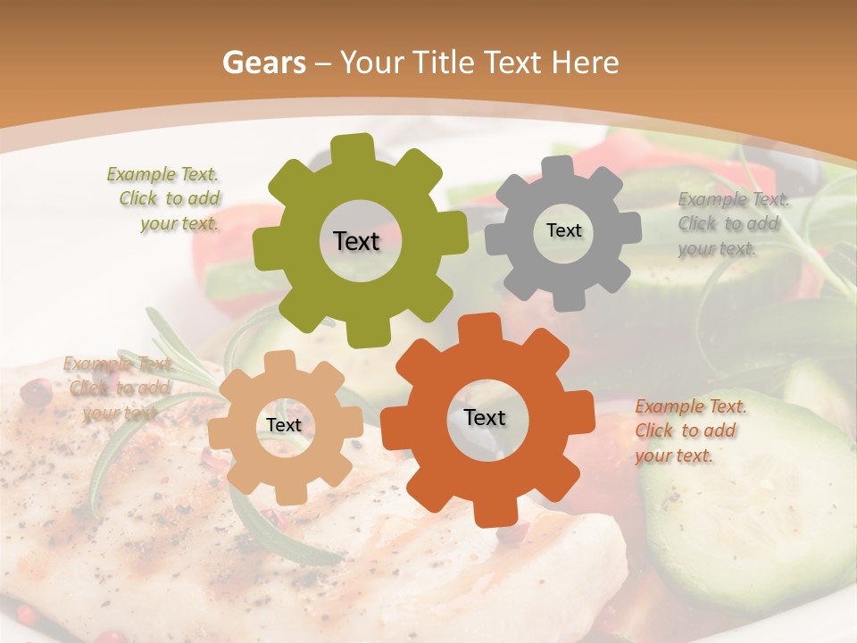 Cucumber Vegetables Chicken PowerPoint Template