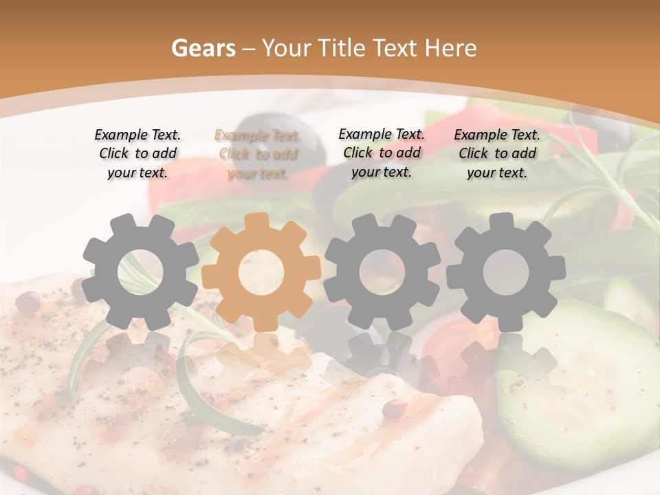 Cucumber Vegetables Chicken PowerPoint Template