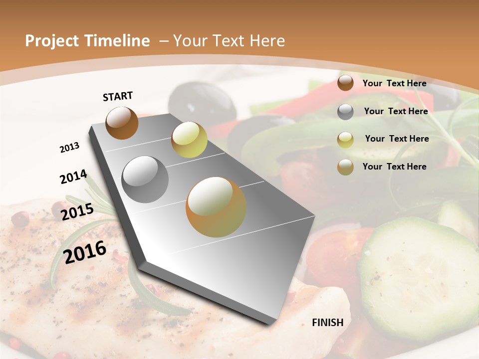 Cucumber Vegetables Chicken PowerPoint Template