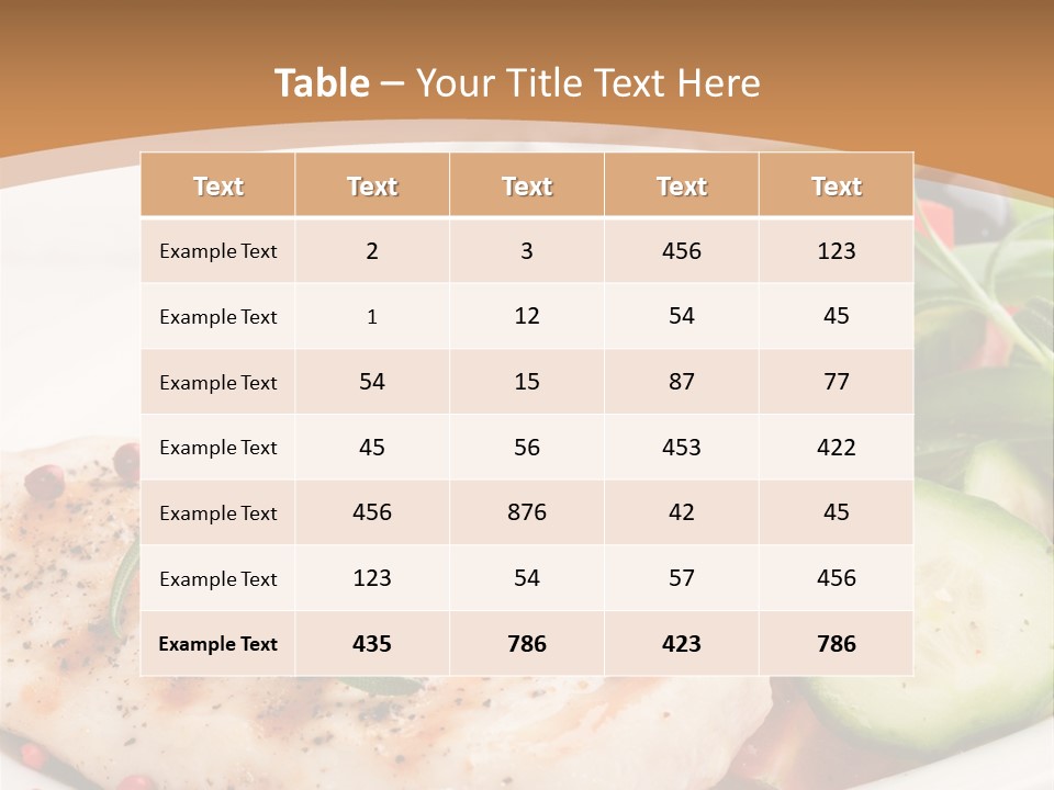 Cucumber Vegetables Chicken PowerPoint Template