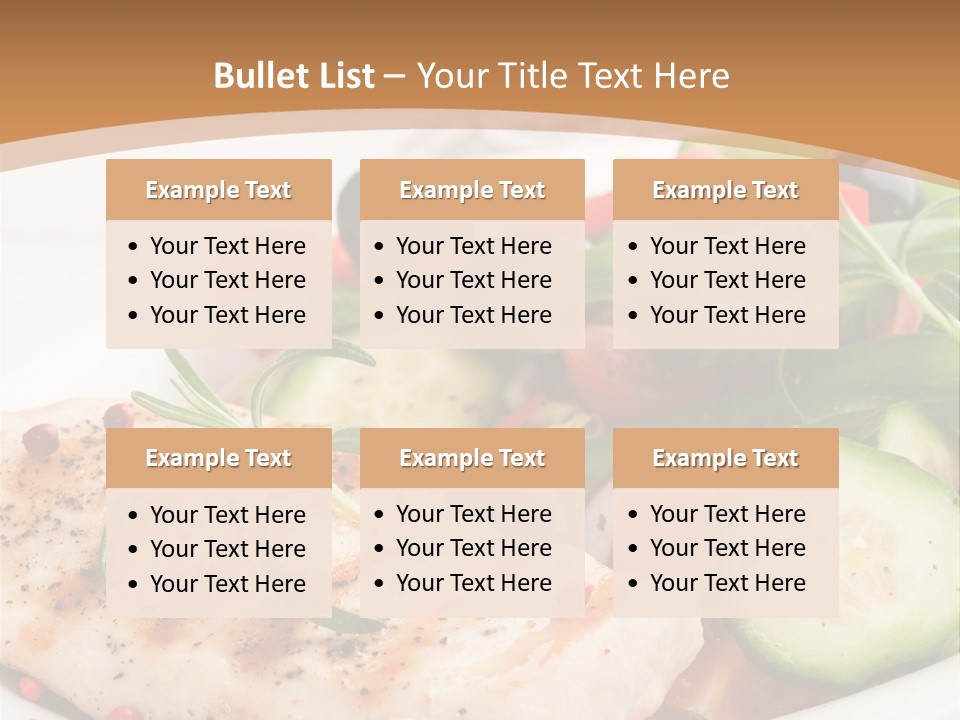 Cucumber Vegetables Chicken PowerPoint Template