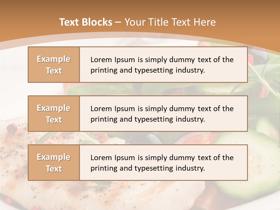 Cucumber Vegetables Chicken PowerPoint Template