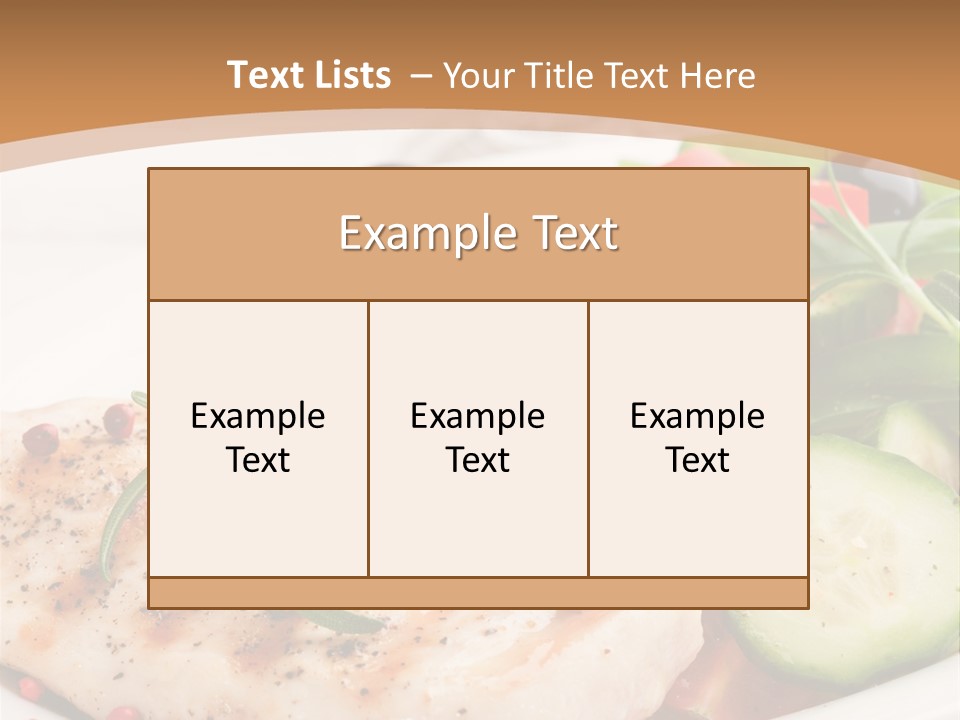 Cucumber Vegetables Chicken PowerPoint Template