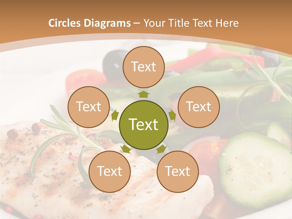 Cucumber Vegetables Chicken PowerPoint Template