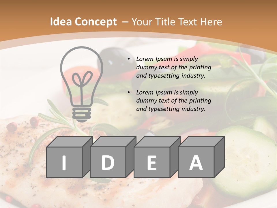 Cucumber Vegetables Chicken PowerPoint Template