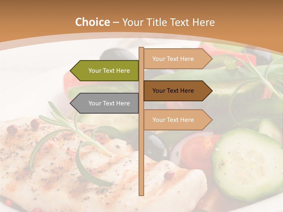 Cucumber Vegetables Chicken PowerPoint Template