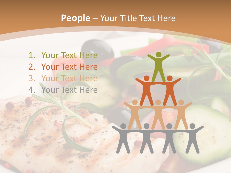 Cucumber Vegetables Chicken PowerPoint Template