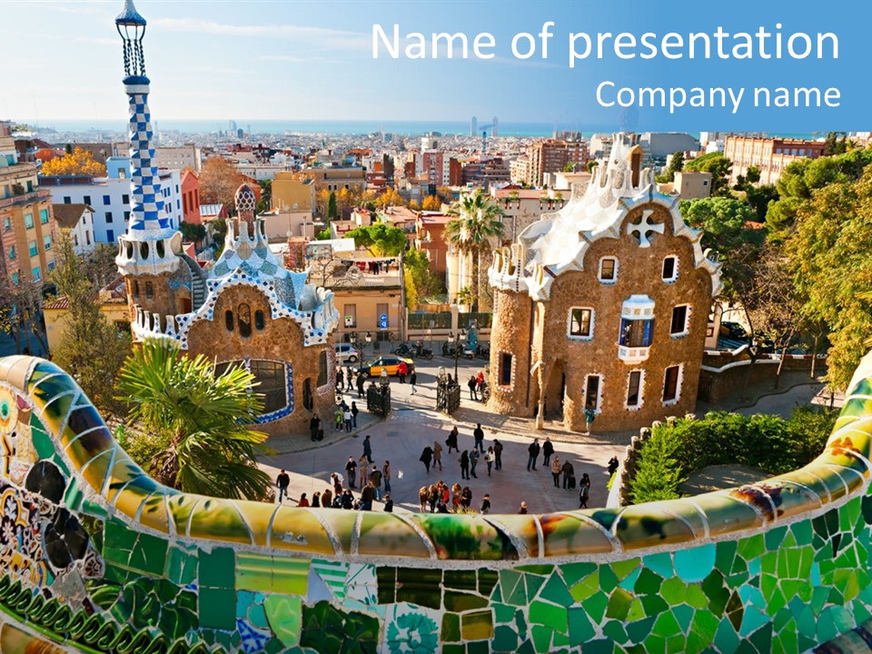 Cathedral Barcelona Geometry PowerPoint Template