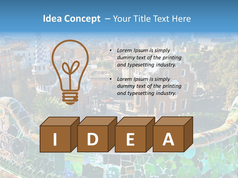 Cathedral Barcelona Geometry PowerPoint Template