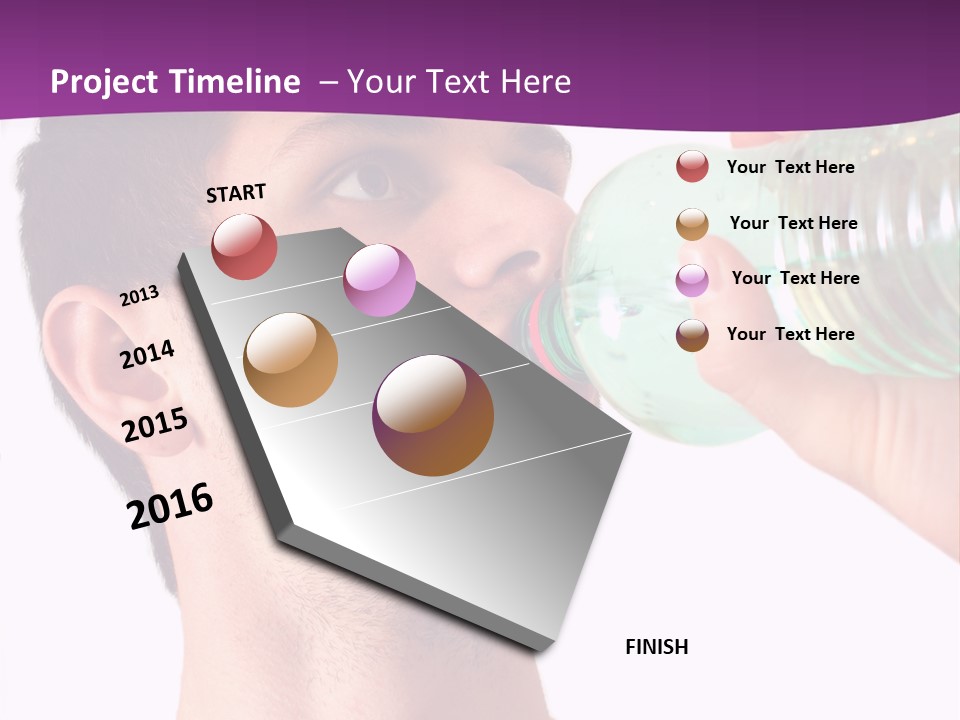 Isolated Purple Diet PowerPoint Template