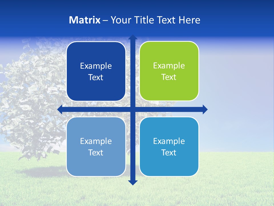 A Money Tree In A Field With A Blue Sky In The Background PowerPoint Template