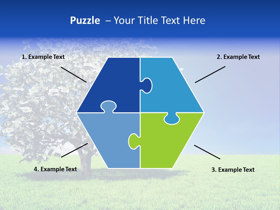 A Money Tree In A Field With A Blue Sky In The Background PowerPoint Template