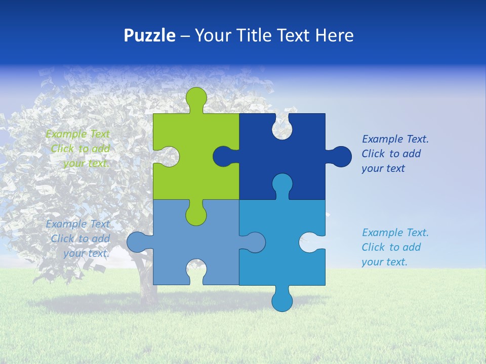 A Money Tree In A Field With A Blue Sky In The Background PowerPoint Template