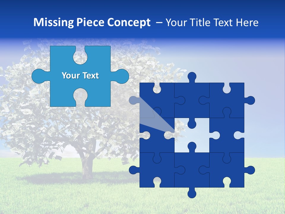 A Money Tree In A Field With A Blue Sky In The Background PowerPoint Template