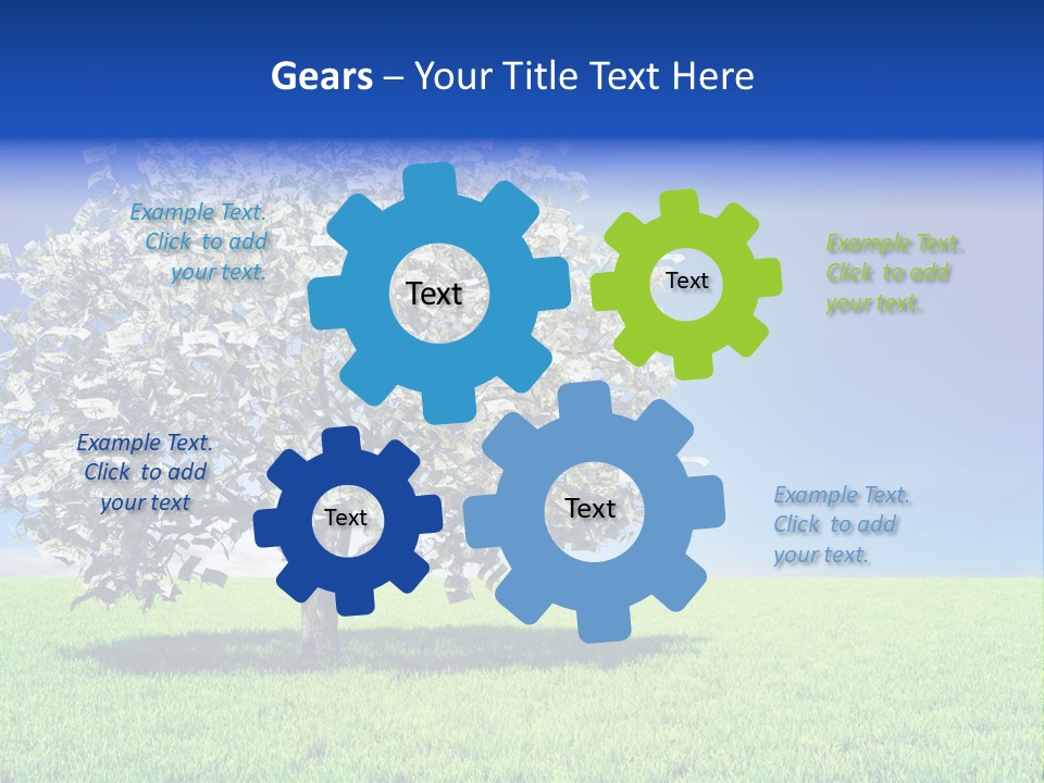 A Money Tree In A Field With A Blue Sky In The Background PowerPoint Template