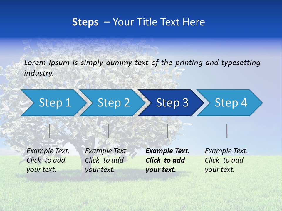 A Money Tree In A Field With A Blue Sky In The Background PowerPoint Template