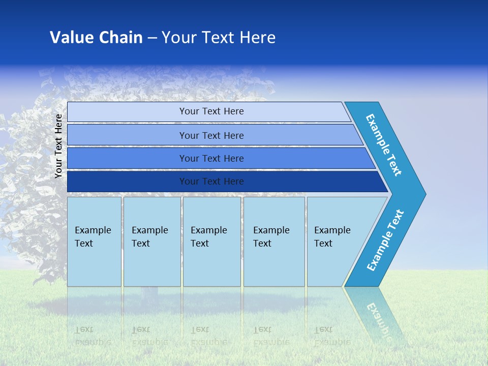 A Money Tree In A Field With A Blue Sky In The Background PowerPoint Template