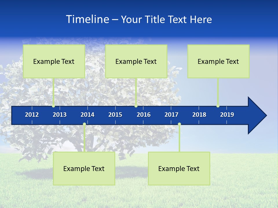 A Money Tree In A Field With A Blue Sky In The Background PowerPoint Template