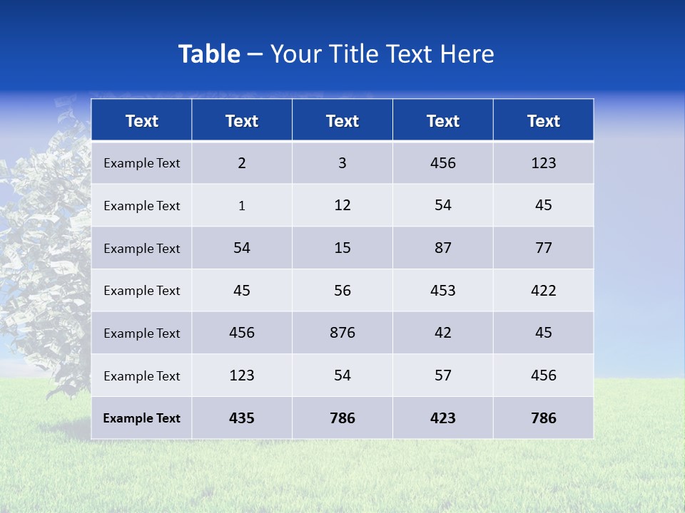 A Money Tree In A Field With A Blue Sky In The Background PowerPoint Template