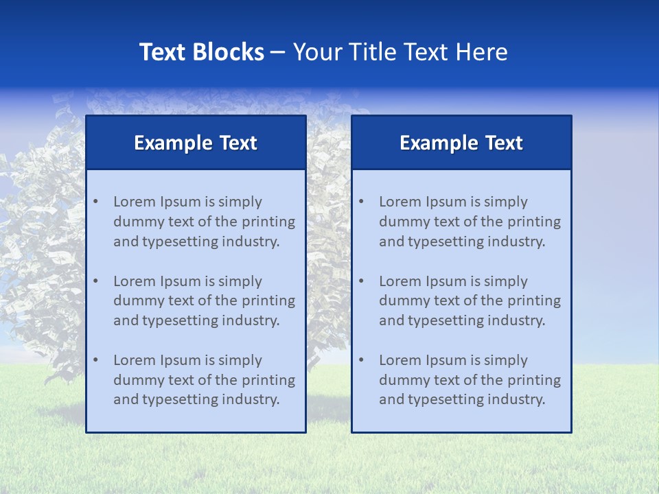 A Money Tree In A Field With A Blue Sky In The Background PowerPoint Template