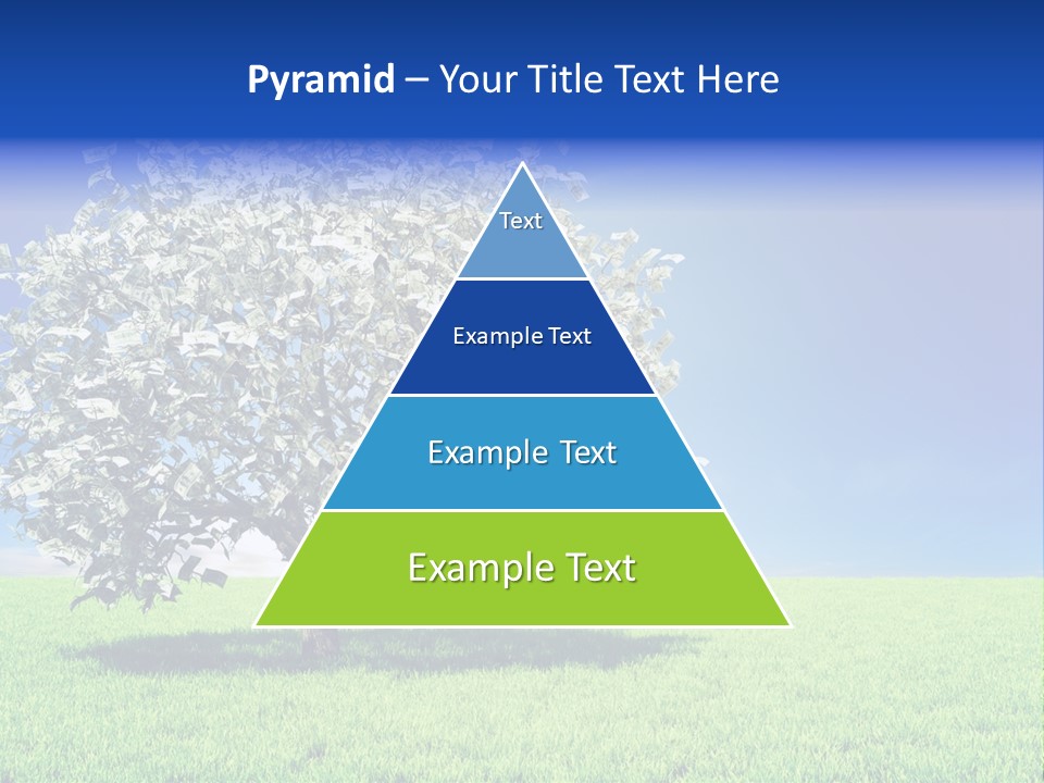 A Money Tree In A Field With A Blue Sky In The Background PowerPoint Template