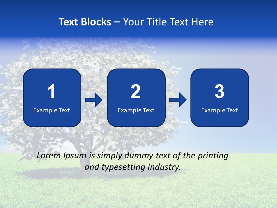A Money Tree In A Field With A Blue Sky In The Background PowerPoint Template