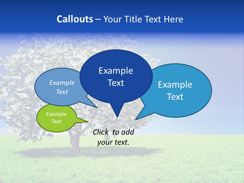 A Money Tree In A Field With A Blue Sky In The Background PowerPoint Template