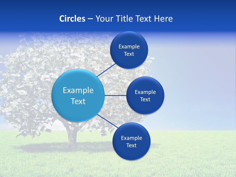A Money Tree In A Field With A Blue Sky In The Background PowerPoint Template