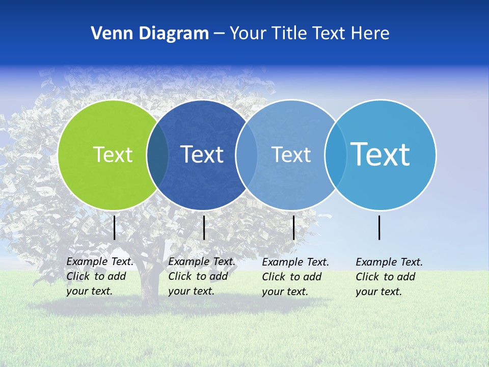 A Money Tree In A Field With A Blue Sky In The Background PowerPoint Template