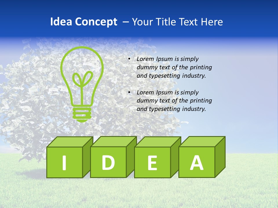 A Money Tree In A Field With A Blue Sky In The Background PowerPoint Template