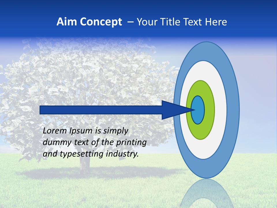 A Money Tree In A Field With A Blue Sky In The Background PowerPoint Template