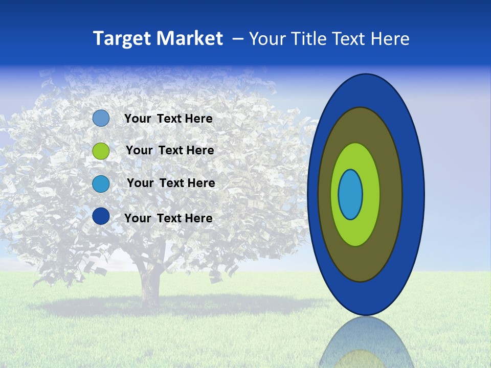 A Money Tree In A Field With A Blue Sky In The Background PowerPoint Template