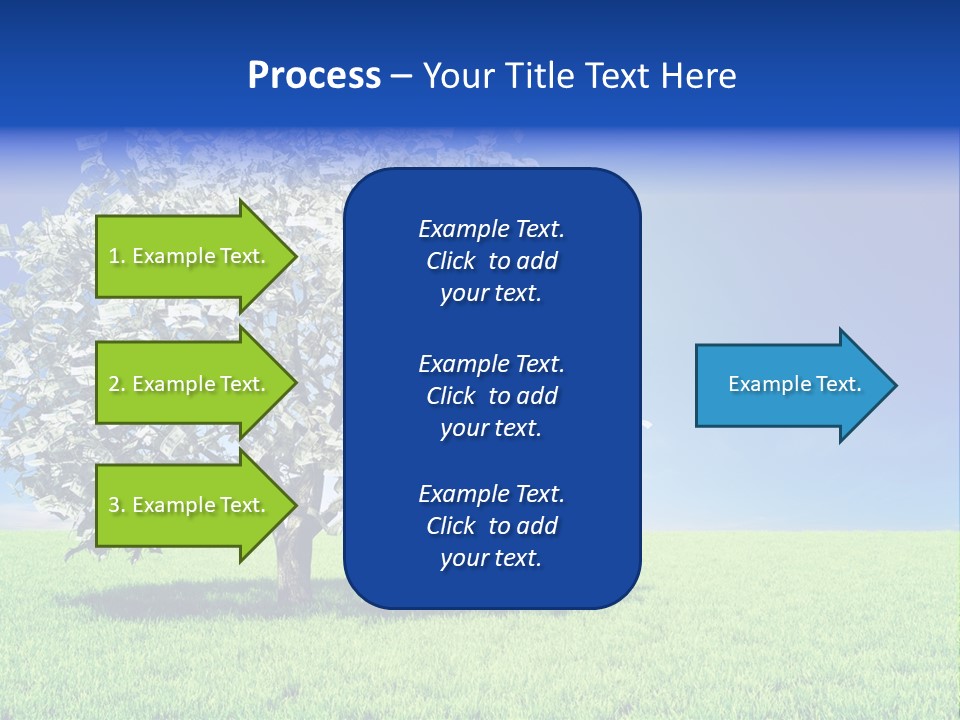 A Money Tree In A Field With A Blue Sky In The Background PowerPoint Template