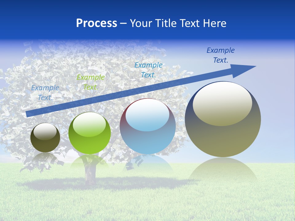 A Money Tree In A Field With A Blue Sky In The Background PowerPoint Template