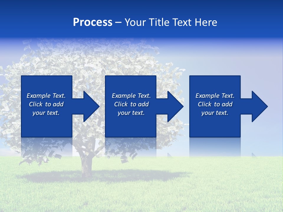 A Money Tree In A Field With A Blue Sky In The Background PowerPoint Template