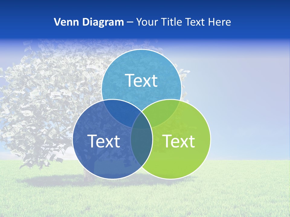 A Money Tree In A Field With A Blue Sky In The Background PowerPoint Template
