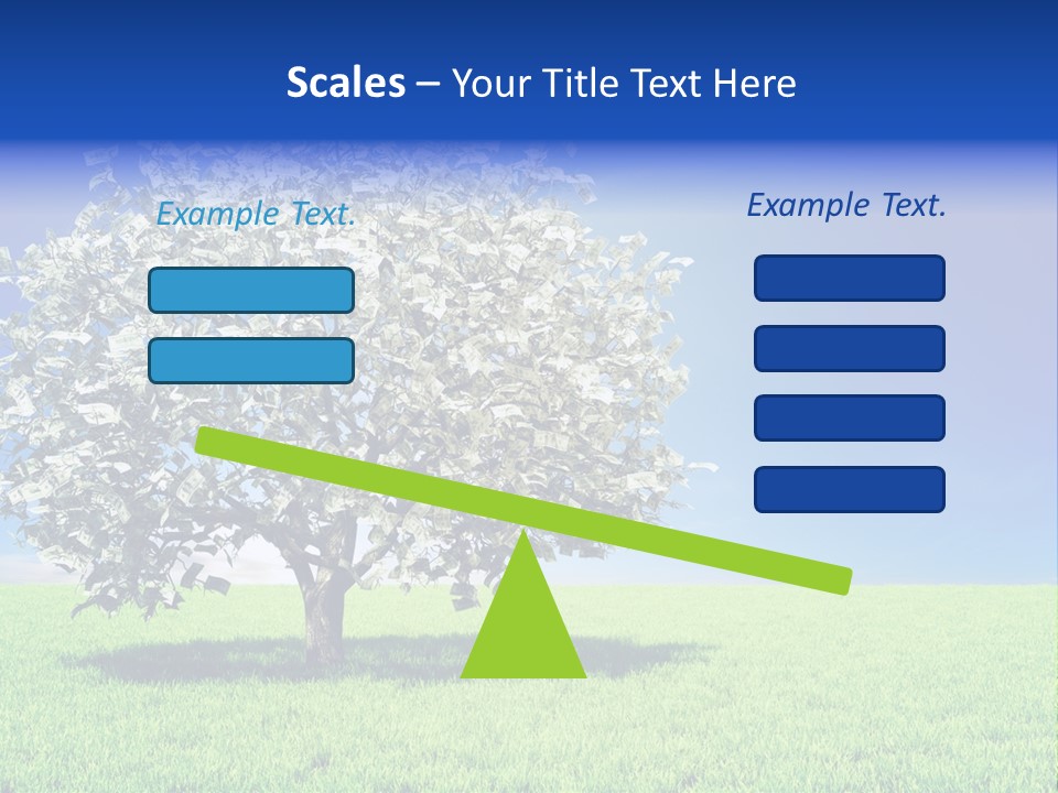 A Money Tree In A Field With A Blue Sky In The Background PowerPoint Template