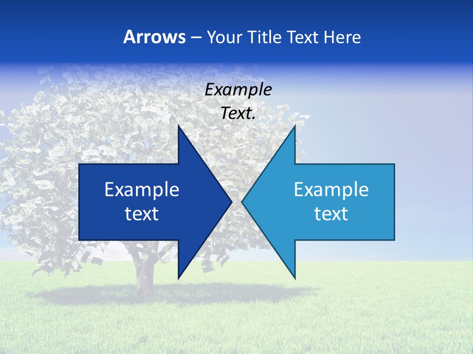 A Money Tree In A Field With A Blue Sky In The Background PowerPoint Template